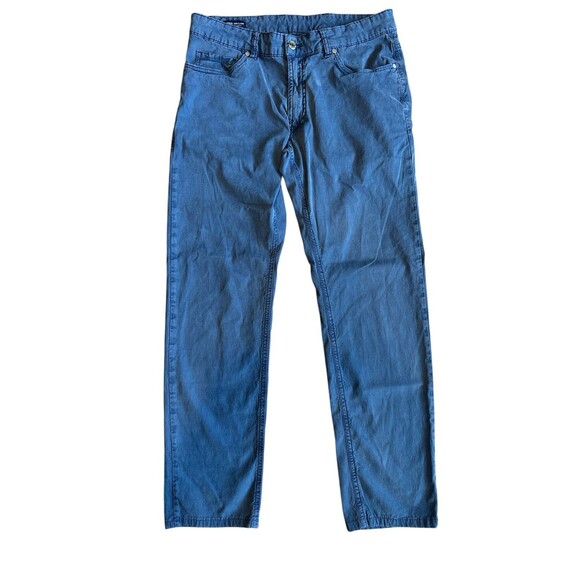 PETER MILLAR Crown Crafted Five-Pocket Pants Blue Pearl Men’s 32x32 Golf Preppy - Picture 1 of 6